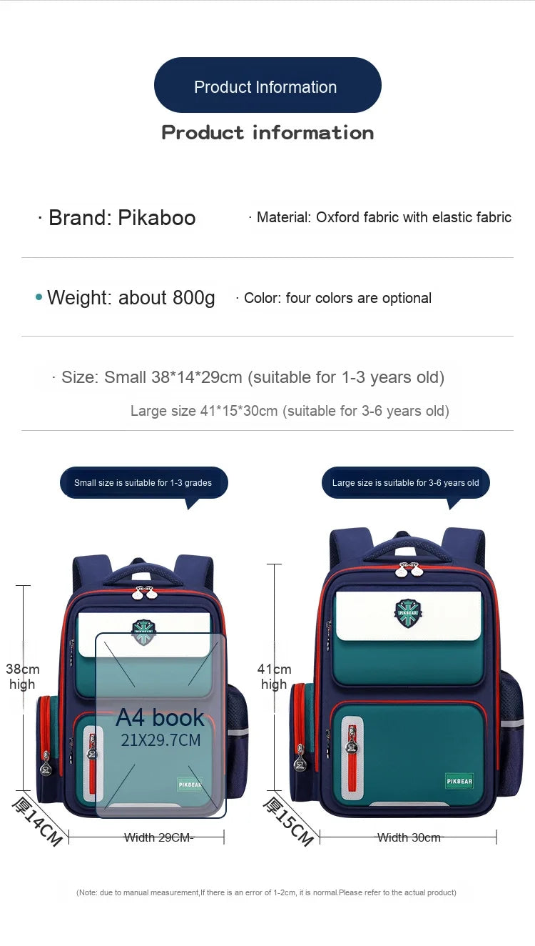 Shaodong's Lightweight Burden-Reducing Kidsren's Backpacks Large Capacity Multi-Flap Pocket Pants Primary School Students Grades