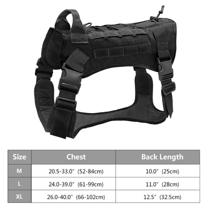 Tactical Dog Harness No Pull Adjustable Military Pet Training Harness Molle Vest With Handle For Medium Large Dogs Outdoor Hike
