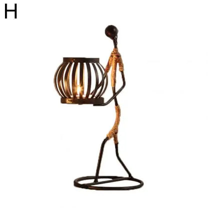 New 1Pc Creative Beautiful Nordic Candlestick Abstract Iron Men Design Candle Holder Home Bar Restaurant Decor