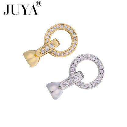 JUYA DIY Handmade Jewelry Findings Cubic Zirconia Fastener Clasps Connectors Accessories For Fashion DIY Jewelry Making Supplies