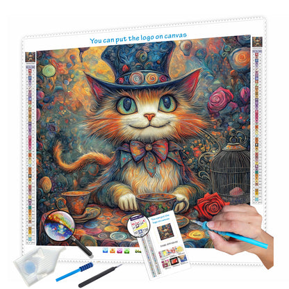 N-2218 Custom DIY Cat Diamond Painting Canvas Print Wholesale 5D Animal Diamond Painting Canvas