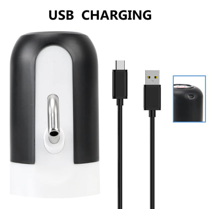 Barreled Water Pumping Device With Blue LED Light USB Rechargeable Portable Wireless Electric Water Pump Kitchen Tools