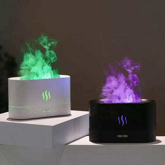 Minigo Best Sales USB Ultrasonic Flame Humidifier Led Colorful Fire Flame Aroma Oil Diffuser