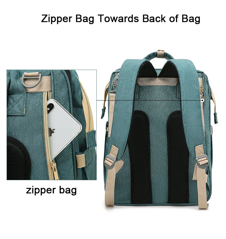 Mummy Maternity Nappy Bag Large Capacity Portable Folding Travel Beds Baby Stuff Mommy Bag Women Outdoor Stroller Backpack