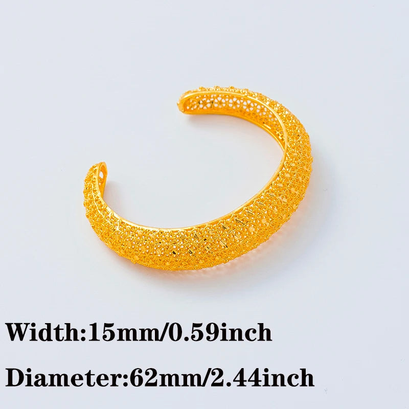Saudi Arabia Jewelry Dubai Bangles for Women 4pcs/Lot Indian Gold Plated Bracelets Ethiopian Wedding Bridal Jewellery Gifts