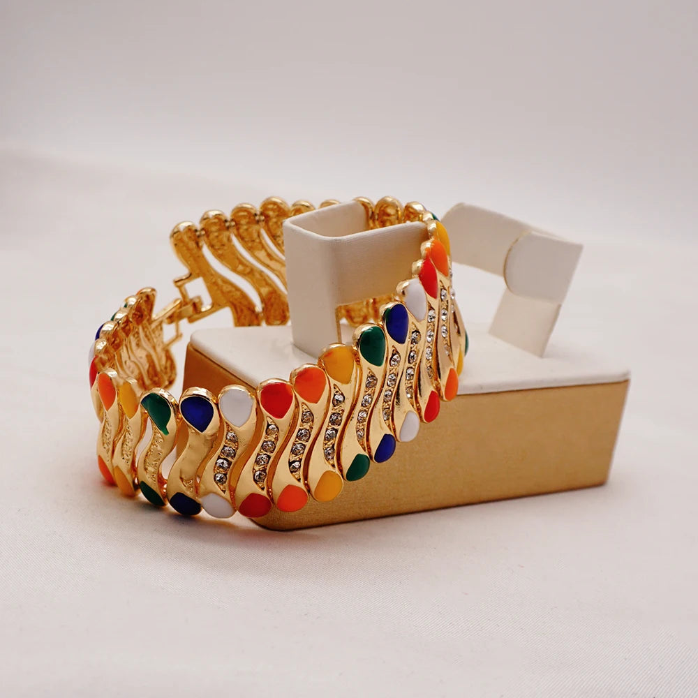 2023 Fine Jewelry Sets For Women Dubai Bridal Wedding Gifts Necklace Bracelet Earrings Ring Jewellery Set African Bead jewelry