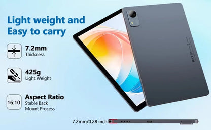 10.1-inch High-definition IPS 1280*800 Android 12 Tablet in Stock Unisoc T606 Octa-core 4+128GB 6000mAh Battery  5.0