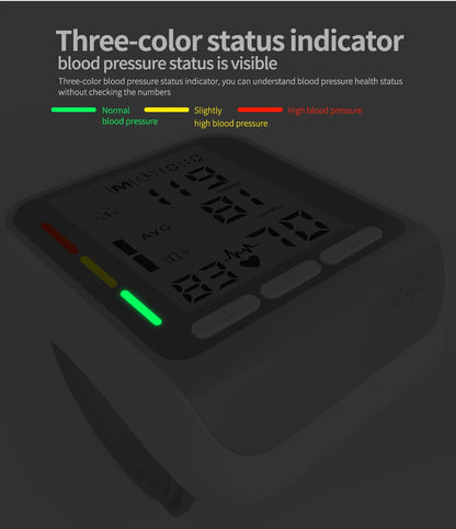 Medical Digital Wrist Blood Pressure Monitor Heart Rate Pulse Meter Measure Sphygmomanometer PR LCD Screen Portable Health Care