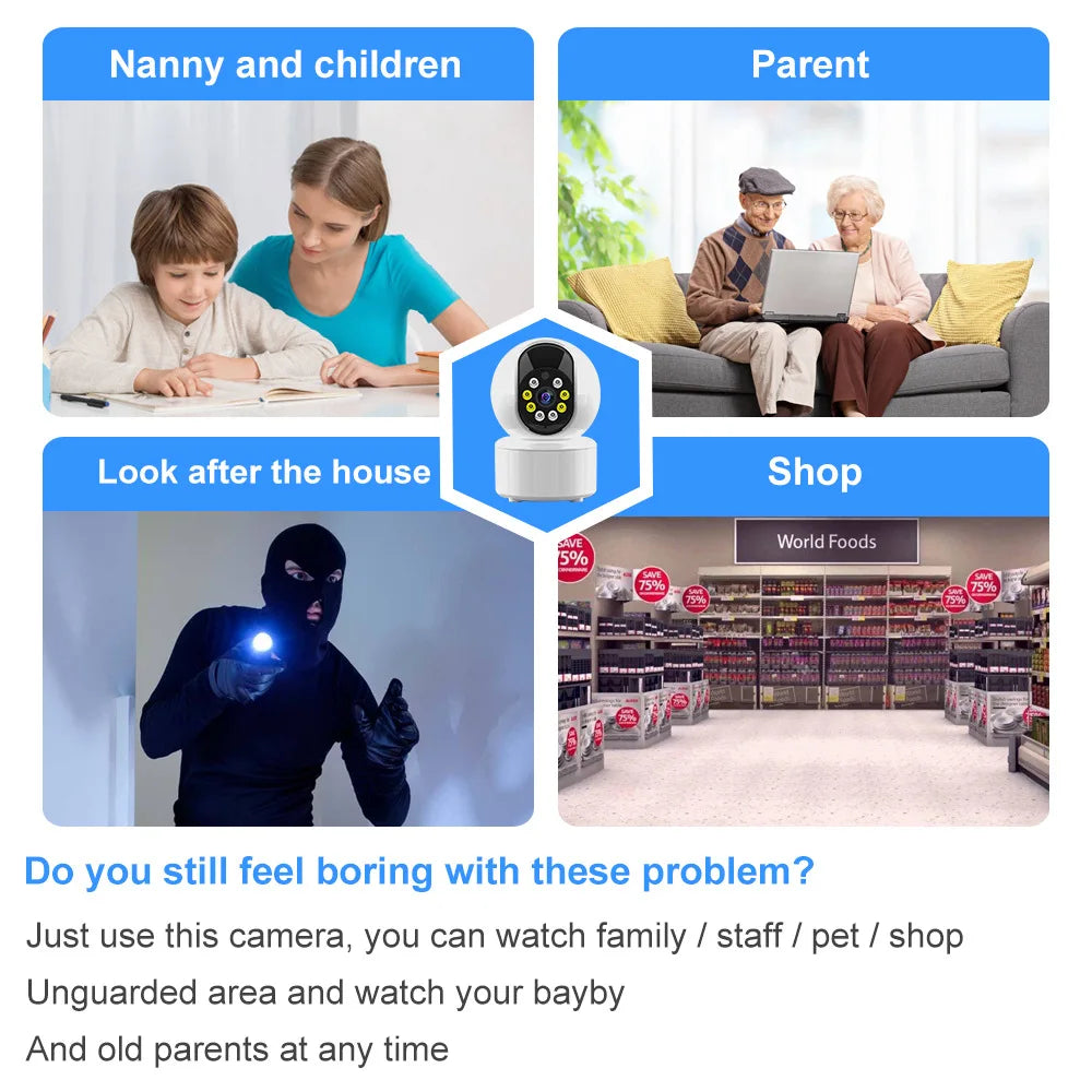 NEW Small WiFi Smart Camera Home Security Full Color Night Vision Intercom Motion Detection Mobile Remote Viewing V380 Camera