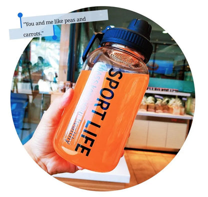 Portable Creative 700ML 1000ML Big Glass Bottle Container For Drinks Beverage With Tea Infuser Filter Girl Men Leakproof Cup