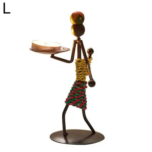 New 1Pc Creative Beautiful Nordic Candlestick Abstract Iron Men Design Candle Holder Home Bar Restaurant Decor