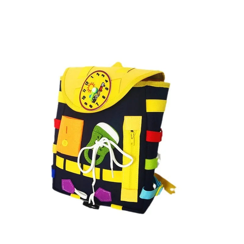 Hot Sale Montessori Backpack Cartoon Educational Toy Backpack for Boys Girls Zipper Gift for Autistic Toddlers Aged 1-5 Years