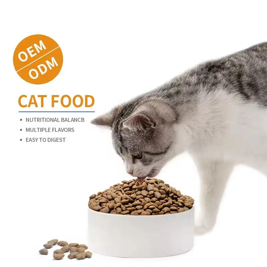OEM Chinese Cat Food Factory High Nutrition Balance 10kg Chicken Flavor Dry Food Good Price Grain Free Wholesale Bulk Supply