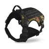 MIDEPET Adjustable Tactical Dog Harness No Pull Service Dog Vest with Reflective Nylon Ribbons Print Made of Durable Polyester