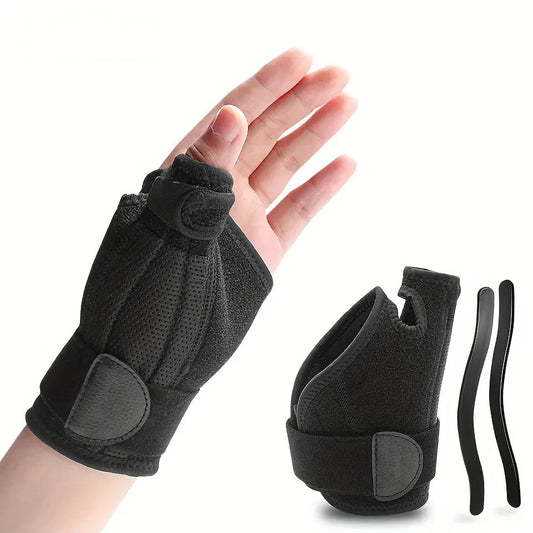 JK050 Comfortable Nylon Neoprene Thumb Wrist Brace Reversible Splint for Left Right Hand Adjustable Support Stabilizer Soft