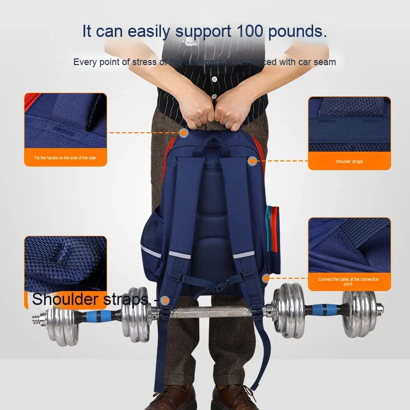 Shaodong's Lightweight Burden-Reducing Kidsren's Backpacks Large Capacity Multi-Flap Pocket Pants Primary School Students Grades