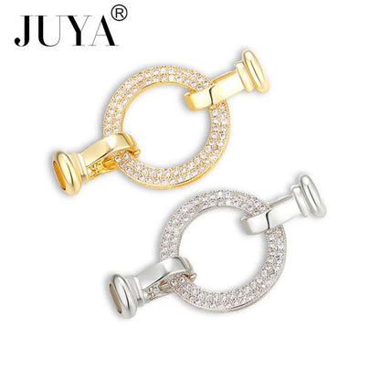 JUYA DIY Handmade Jewelry Findings Cubic Zirconia Fastener Clasps Connectors Accessories For Fashion DIY Jewelry Making Supplies