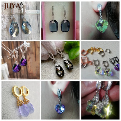 Juya Copper Inlaid Zircon Pinch Bails DIY Supplies For Jewelry Wholesale Crystal Pendant Clip Clasps Clamping Bale Accessories