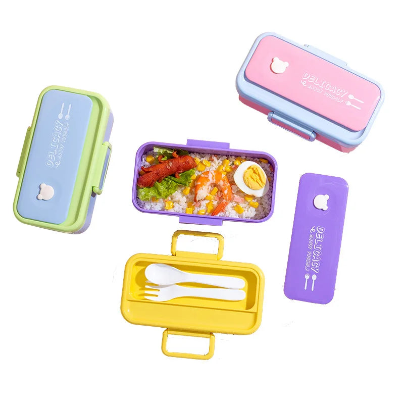 Chaoteng Student Plastic Takeout Camping Lunch Box Children's Cartoon Microwavable Bento Cross-border Wholesale