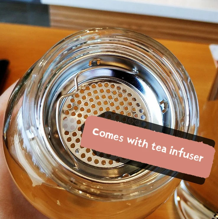 Portable Creative 700ML 1000ML Big Glass Bottle Container For Drinks Beverage With Tea Infuser Filter Girl Men Leakproof Cup