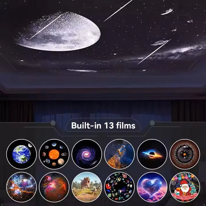 YDH-TKQ01 4K HD LED Light Projector  650 Lumens 720P 13 Galaxy Discs with Starry Projector Effect Portable Indoor Projector  4K