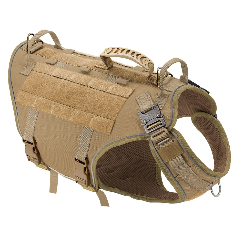 Tactical Dog Harness No Pull Adjustable Military Pet Training Harness Molle Vest With Handle For Medium Large Dogs Outdoor Hike