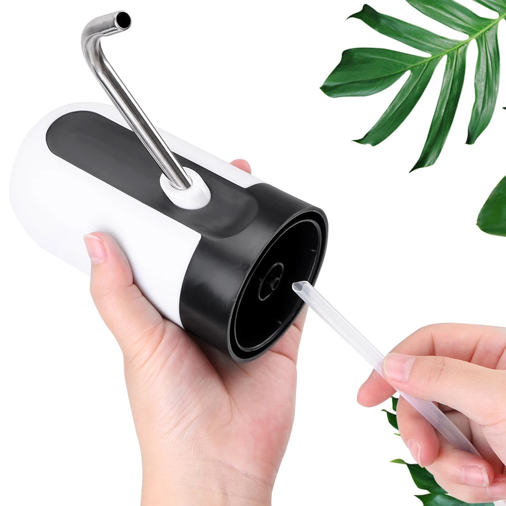 Barreled Water Pumping Device With Blue LED Light USB Rechargeable Portable Wireless Electric Water Pump Kitchen Tools