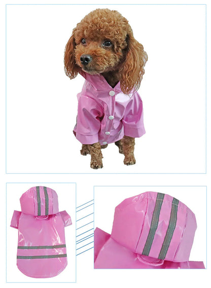 Dog Raincoat Reflective Pet Puppy Clothes Small Dog Rain Jacket Waterproof Yorkie Poodle Bichon Pomeranian Schnauzer Corgi Coat