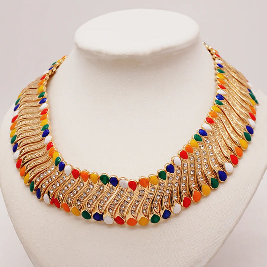 2023 Fine Jewelry Sets For Women Dubai Bridal Wedding Gifts Necklace Bracelet Earrings Ring Jewellery Set African Bead jewelry