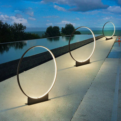 Modern Villa Courtyard Residential Garden View Outdoor Waterproof Ring LED Lawn Light