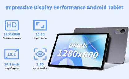 10.1-inch High-definition IPS 1280*800 Android 12 Tablet in Stock Unisoc T606 Octa-core 4+128GB 6000mAh Battery  5.0