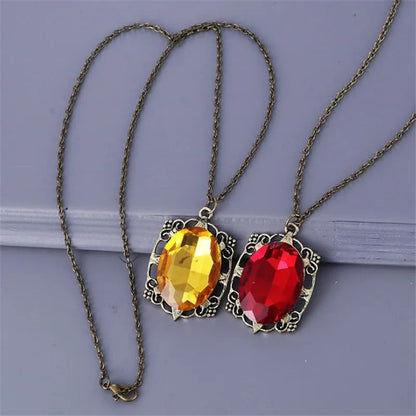 The Vampire Diaries Necklace Elena Gilbert Necklaces for Women Movie Jewelry Charm Katherine Klaus Forbes Blue Stone Choker