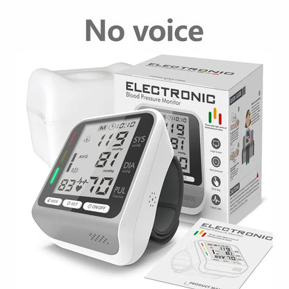 Medical Digital Wrist Blood Pressure Monitor Heart Rate Pulse Meter Measure Sphygmomanometer PR LCD Screen Portable Health Care