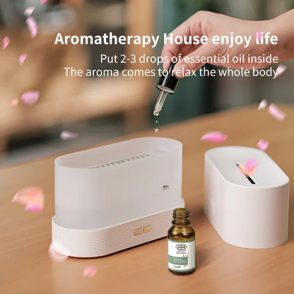 Minigo Best Sales USB Ultrasonic Flame Humidifier Led Colorful Fire Flame Aroma Oil Diffuser