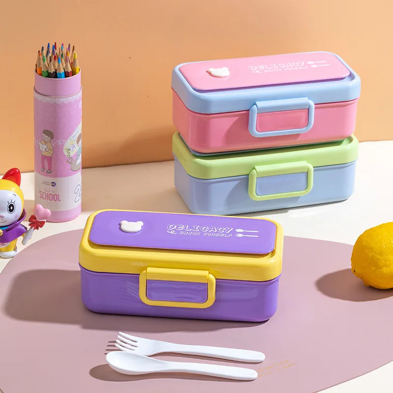 Chaoteng Student Plastic Takeout Camping Lunch Box Children's Cartoon Microwavable Bento Cross-border Wholesale