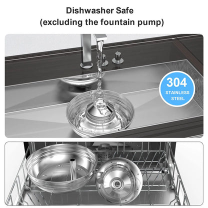 Cat Water Fountain Automatic Pet Dog Feeder Stainless Steel Water Dispenser Drinking Bowl with Ultra Quiet Pump Carbon Filters
