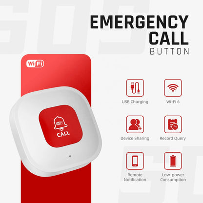 Tuya Smart WiFi SOS Button Wireless Emergency Call Button for Children Elder Caregiver Patient Alert WiFi Emergency Call Button