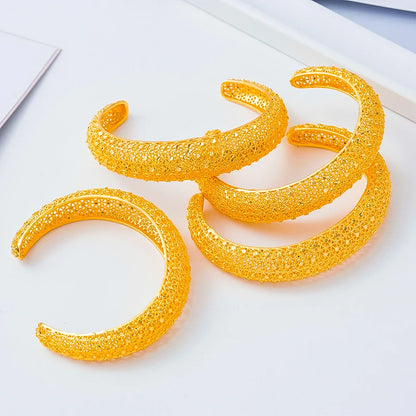 Saudi Arabia Jewelry Dubai Bangles for Women 4pcs/Lot Indian Gold Plated Bracelets Ethiopian Wedding Bridal Jewellery Gifts