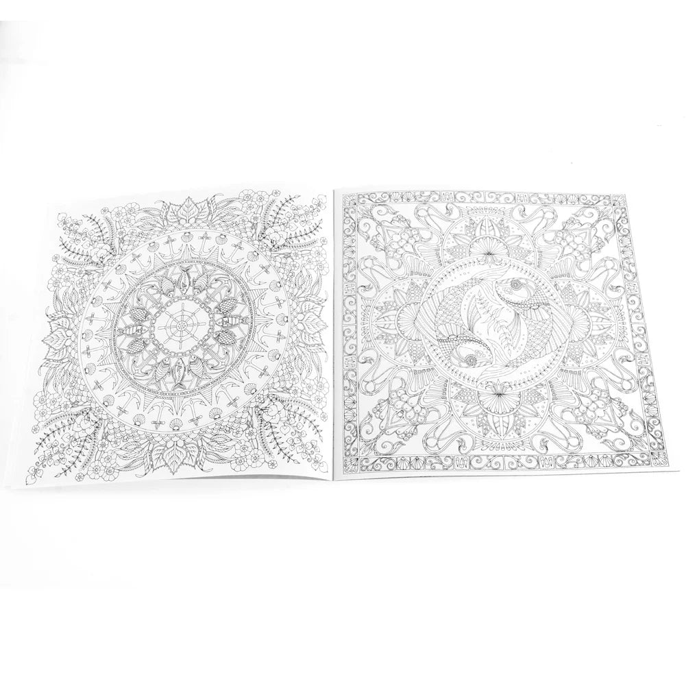 1 pcs 24 Pages Mandalas Flower Coloring Book For Children Adult Relieve Stress Kill Time Graffiti Painting Drawing Art Books