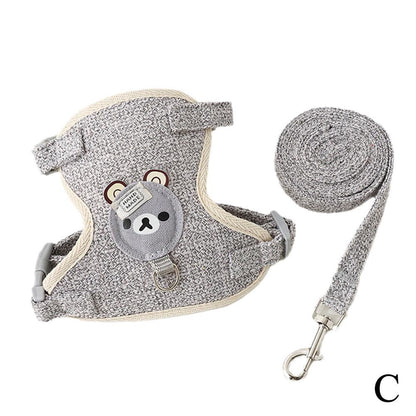 Lovely Small Pet Vest Chest Strap Dog Leash Traction Rope Walking Dog Cat Bunny Vest Harness Poodle Collar Leash Dog Accessories