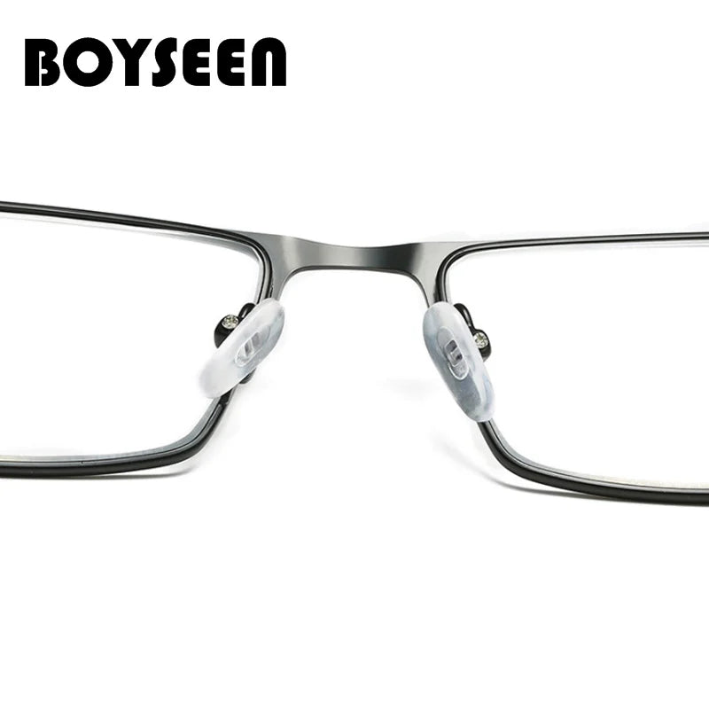 BOYSEEN Men Titanium alloy Reading Glasses Non spherical 12 Layer Coated lenses Retro Business Hyperopia Prescription Eyeglasses