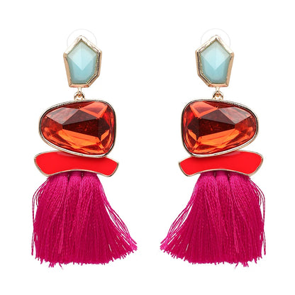 JURAN Bohemia Multicolored Tassel Earrings For Women Fashion Party Jewelry Fringe Dangle Earrings Statement Brincos 2024 Trend