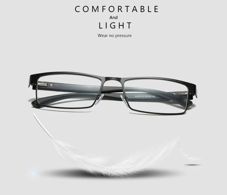 BOYSEEN Men Titanium alloy Reading Glasses Non spherical 12 Layer Coated lenses Retro Business Hyperopia Prescription Eyeglasses
