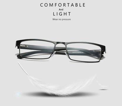 BOYSEEN Men Titanium alloy Reading Glasses Non spherical 12 Layer Coated lenses Retro Business Hyperopia Prescription Eyeglasses