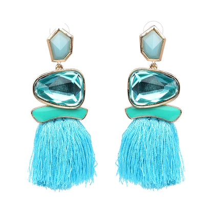 JURAN Bohemia Multicolored Tassel Earrings For Women Fashion Party Jewelry Fringe Dangle Earrings Statement Brincos 2024 Trend