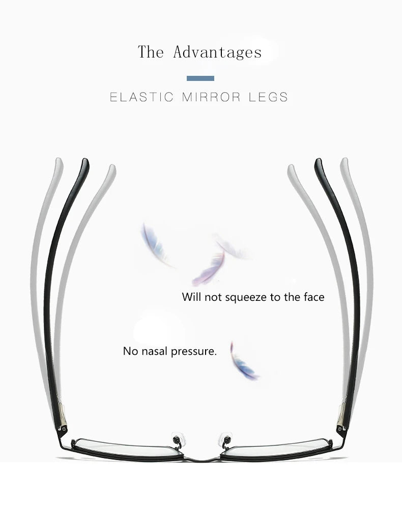 BOYSEEN Men Titanium alloy Reading Glasses Non spherical 12 Layer Coated lenses Retro Business Hyperopia Prescription Eyeglasses