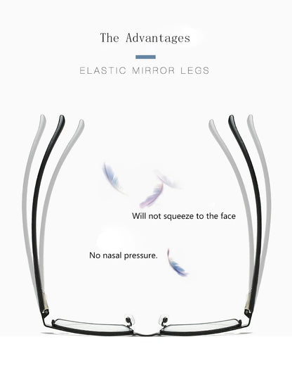 BOYSEEN Men Titanium alloy Reading Glasses Non spherical 12 Layer Coated lenses Retro Business Hyperopia Prescription Eyeglasses