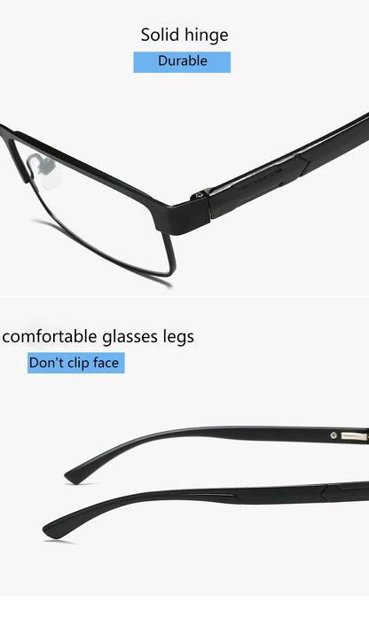 BOYSEEN Men Titanium alloy Reading Glasses Non spherical 12 Layer Coated lenses Retro Business Hyperopia Prescription Eyeglasses