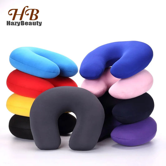 HazyBeauty Soild U Shaped Comfort Microbead Home Travel Car Neck Pillow Cushion Sleep Support Pain Relief Soft Nursing Cushion