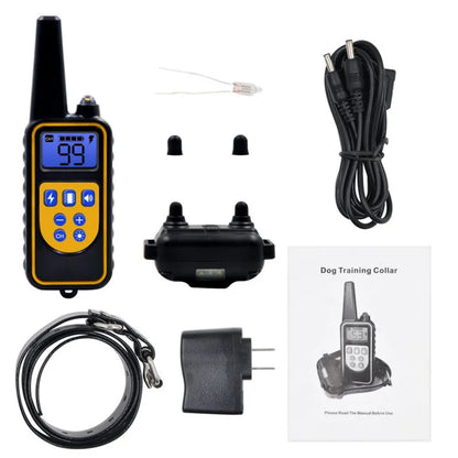 Electric Dog Training Collar Dog Anti Bark Waterproof Rechargeable Pet Remote Control For All Size Shock Vibration Sound